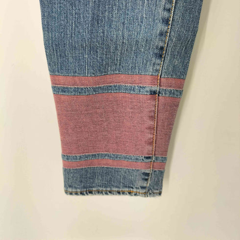 マスターマインド mastermind JAPAN 18SS 11ozボーダーデニム スキニー プリントダメージ メンズ US:30-31