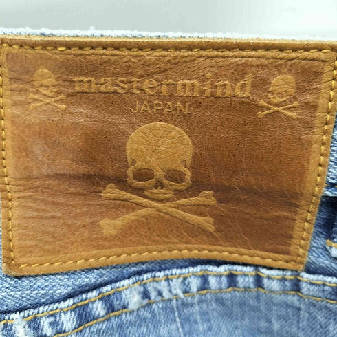 マスターマインド mastermind JAPAN 18SS 11ozボーダーデニム スキニー プリントダメージ メンズ US:30-31