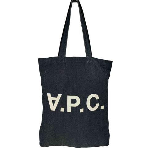アーペーセー A.P.C. Logo Print Denim Tote Bag メンズ