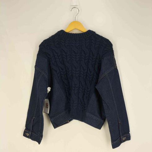 ザラ ZARA ドッキング デニム ケーブルニット レディース import:S