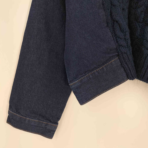 ザラ ZARA ドッキング デニム ケーブルニット レディース import:S