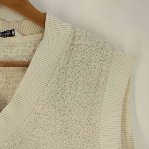 ザラ ZARA Vネック ツイード ニットベスト レディース import:S