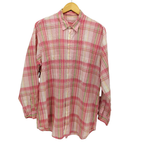 パパス papas マドラスチェック ポケット L/S シャツ 長袖 メンズ JPN:L