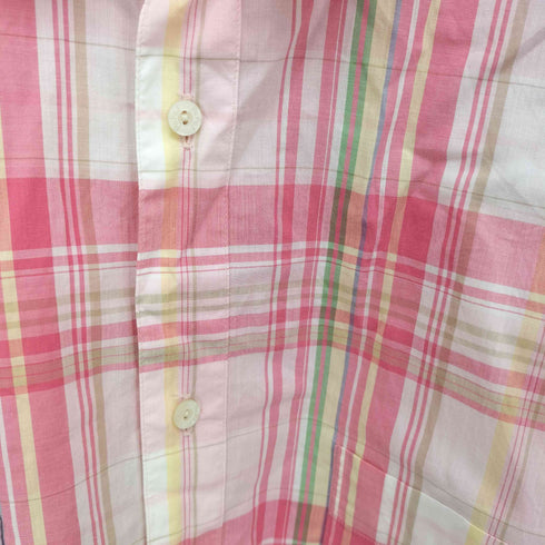 パパス papas マドラスチェック ポケット L/S シャツ 長袖 メンズ JPN:L