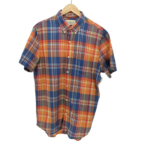 デニムアンドサプライ ラルフローレン DENIM & SUPPLY RALPH LAUREN マドラスチェック ポケット S/S ボタンダウンシャツ 半袖 メンズ import:M
