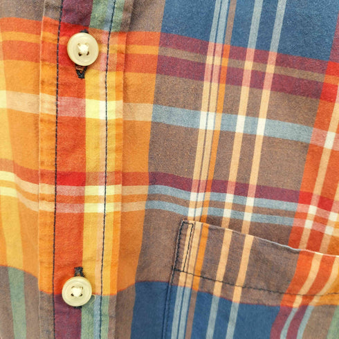 デニムアンドサプライ ラルフローレン DENIM & SUPPLY RALPH LAUREN マドラスチェック ポケット S/S ボタンダウンシャツ 半袖 メンズ import:M