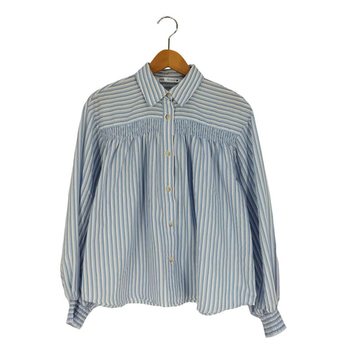 ザラ ZARA シャーリング ストライプ シャツ レディース import:S