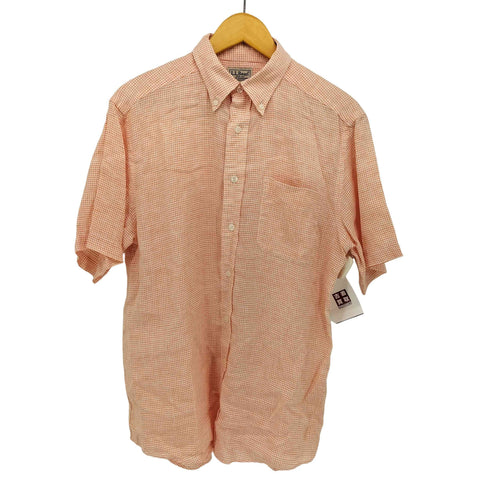 エルエルビーン L.L.Bean 00S チェック柄 リネン S/S ボタンダウン シャツ メンズ import:S