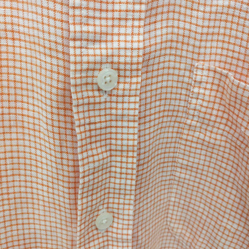 エルエルビーン L.L.Bean 00S チェック柄 リネン S/S ボタンダウン シャツ メンズ import:S