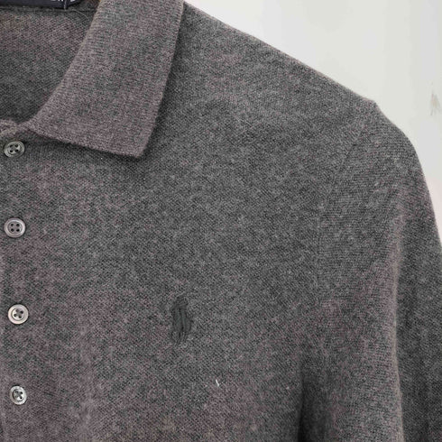 ラルフローレン RALPH LAUREN ポニー刺繍 ウール混 コットンニットポロシャツ レディース JPN:L