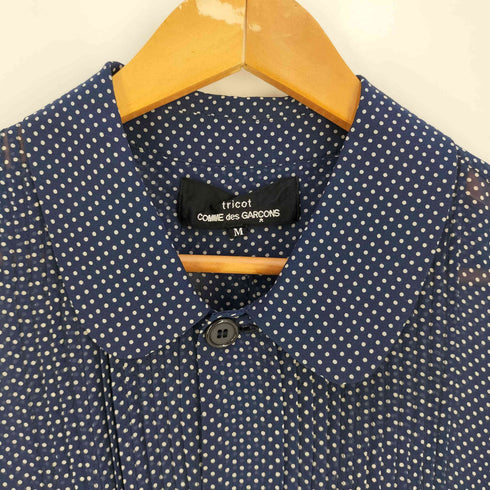 トリココムデギャルソン tricot COMME des GARCONS ドット柄 ラウンドカラー シャツ ブラウス レディース JPN:M