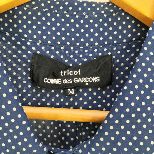 トリココムデギャルソン tricot COMME des GARCONS ドット柄 ラウンドカラー シャツ ブラウス レディース JPN:M