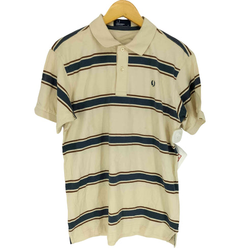 フレッドペリー FRED PERRY カットソー生地 ボーダーポロシャツ メンズ M