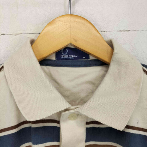 フレッドペリー FRED PERRY カットソー生地 ボーダーポロシャツ メンズ M