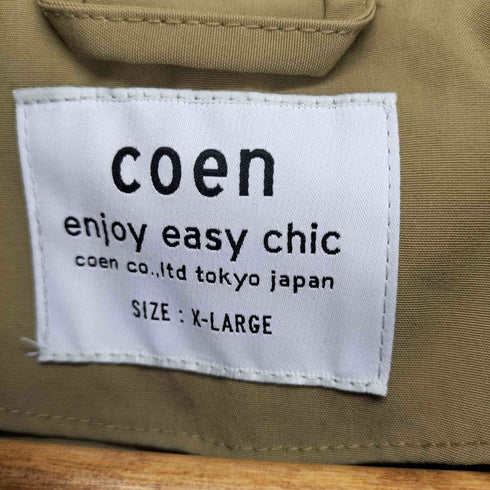 コーエン coen ナイロンステンカラーコート メンズ XL