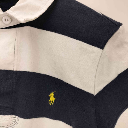 ラルフローレン RALPH LAUREN ポニー刺繍 ボーダー ラガー ポロシャツ レディース import:M