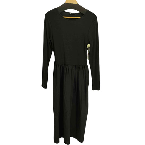 ザラ ZARA ニット切替 ドッキングニットワンピース レディース import:L