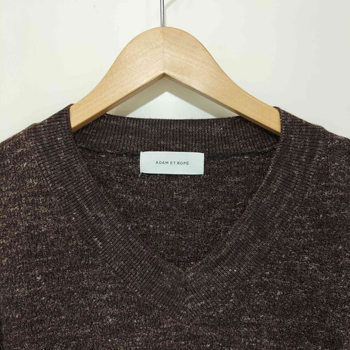アダムエロペ Adam et Rope リネン混 ネック プルオーバー ニット メンズ JPN:M