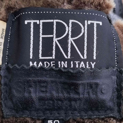 TERRIT イタリア製 リアルレザー シアリング カーコート メンズ EUR:50