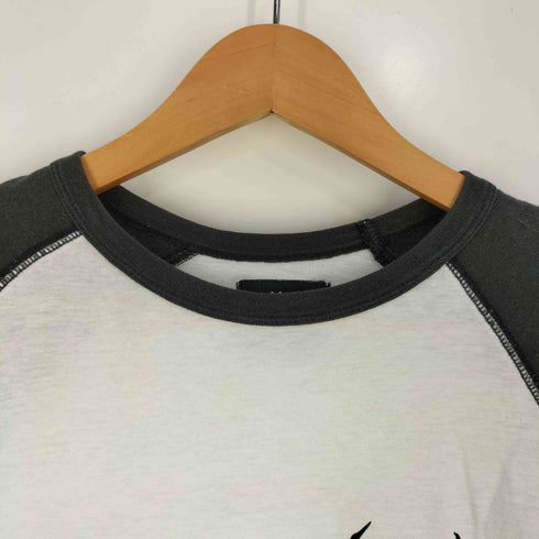 ステューシー Stussy 00s メタルロゴ スカル イーグル プリント 両面プリント ラグラン 七分袖Tシャツ メンズ import:L