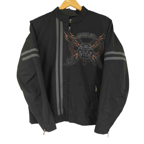 ハーレーダビッドソン HARLEY-DAVIDSON ロゴ刺繍 バイカージャケット メンズ JPN:M