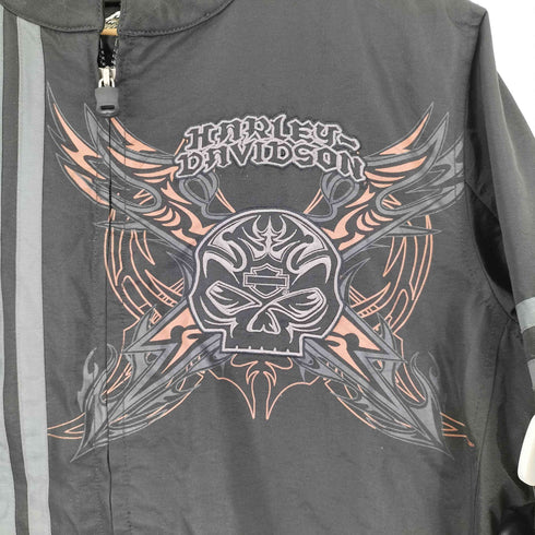 ハーレーダビッドソン HARLEY-DAVIDSON ロゴ刺繍 バイカージャケット メンズ JPN:M