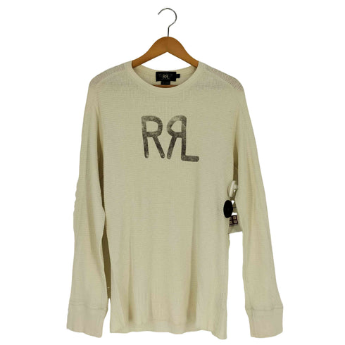 ダブルアールエルラルフローレン RRL RALPH LAUREN ロゴプリント ワッフル サーマル ロングスリーブTシャツ メンズ import:S