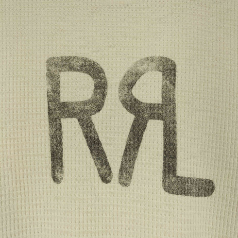 ダブルアールエルラルフローレン RRL RALPH LAUREN ロゴプリント ワッフル サーマル ロングスリーブTシャツ メンズ import:S