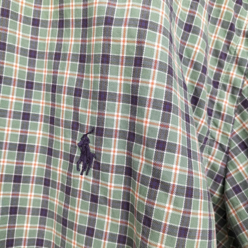 ラルフローレン RALPH LAUREN 90-00s CLASSSC FIT ポニー刺繍 ボタンダウンチェックシャツ メンズ M