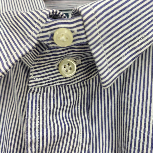 ポロバイラルフローレン Polo by RALPH LAUREN DOUGLAS TAB CUSTOM FIT ストライプシャツ メンズ M 15 1/2