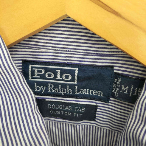 ポロバイラルフローレン Polo by RALPH LAUREN DOUGLAS TAB CUSTOM FIT ストライプシャツ メンズ M 15 1/2