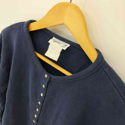 アニエスベー agnes b. プレッションカーディガン 裏起毛 レディース