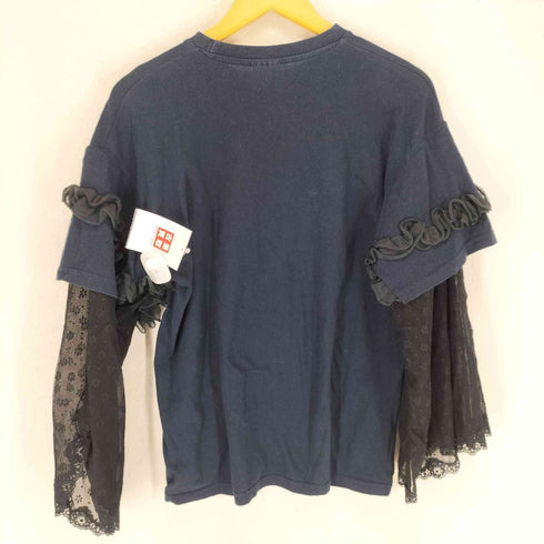 袖リメイク プリントTシャツ レディース S