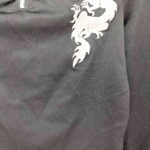 Ozzon Y2K ドラゴン刺繍ハイネックトップス レディース