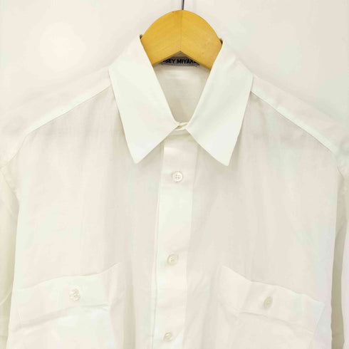イッセイミヤケ ISSEY MIYAKE 90-2000S 銀タグ 裾スリット コットン L/S シャツ メンズ JPN:L