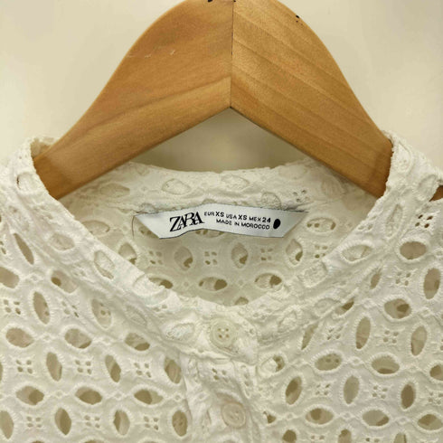 ザラ ZARA シースルー ロング丈 レースシャツ レディース import:XS