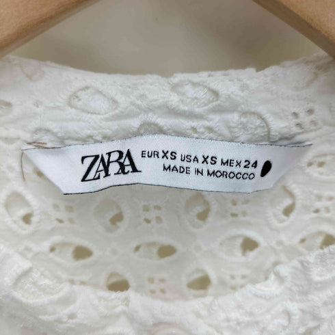 ザラ ZARA シースルー ロング丈 レースシャツ レディース import:XS