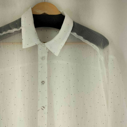 ページボーイ PAGEBOY シアーシャツラメ入りシャツ レディース FREE