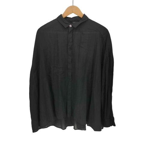 パドカレ pas de calais リネン混 ドルマンスリーブ 比翼 L/S シャツ レディース UK:38