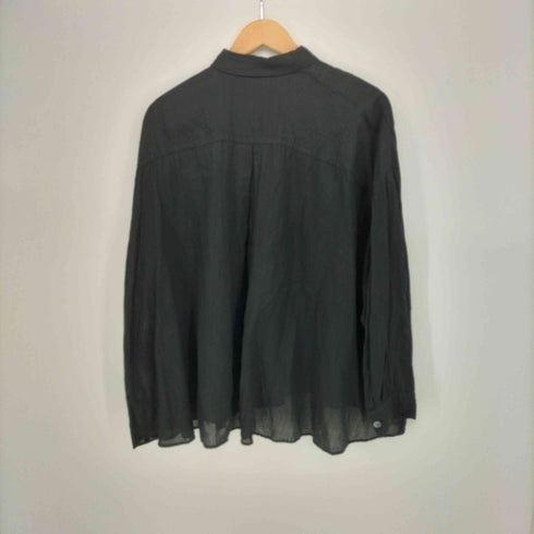 パドカレ pas de calais リネン混 ドルマンスリーブ 比翼 L/S シャツ レディース UK:38