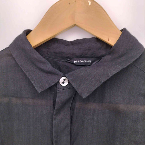 パドカレ pas de calais リネン混 ドルマンスリーブ 比翼 L/S シャツ レディース UK:38
