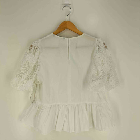 ザラ ZARA レーススリーブ 裾フレア ブラウス レディース import:S