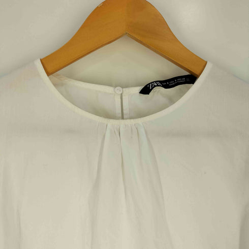 ザラ ZARA レーススリーブ 裾フレア ブラウス レディース import:S