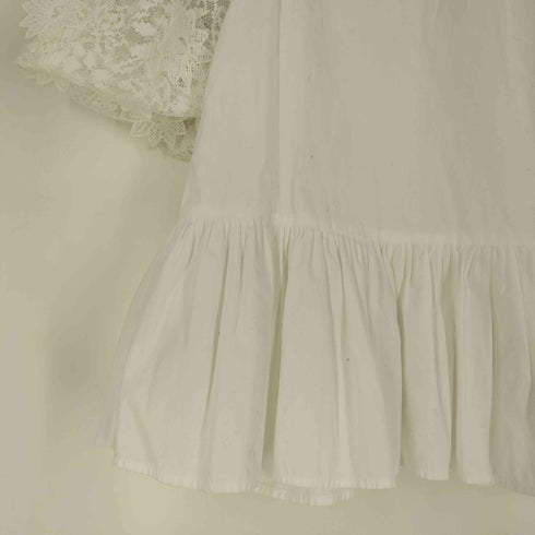 ザラ ZARA レーススリーブ 裾フレア ブラウス レディース import:S
