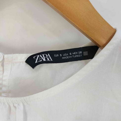 ザラ ZARA レーススリーブ 裾フレア ブラウス レディース import:S