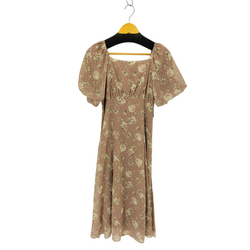 ウィルセレクション WILLSELECTION シフォン花柄ロングワンピース レディース S