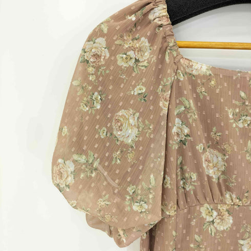 ウィルセレクション WILLSELECTION シフォン花柄ロングワンピース レディース S