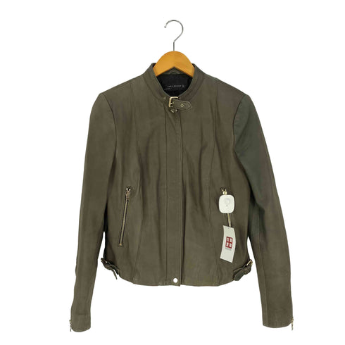 ザラ ZARA WOMAN シープレザー スタンドカラージャケット レディース import:L