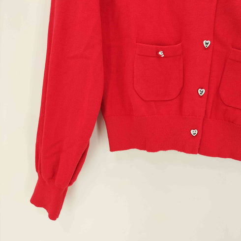 ウィルセレクション WILLSELECTION ハートボタン ノーカラーカーディガン レディース JPN:M