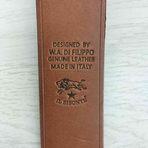 イルビゾンテ IL BISONTE イタリア製 SOLID BRASS刻印 リアルレザーベルト メンズ